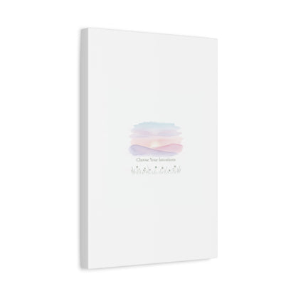 Choose Your Intentions Canvas, soft wellness poster, pastel gradient mindfulness art