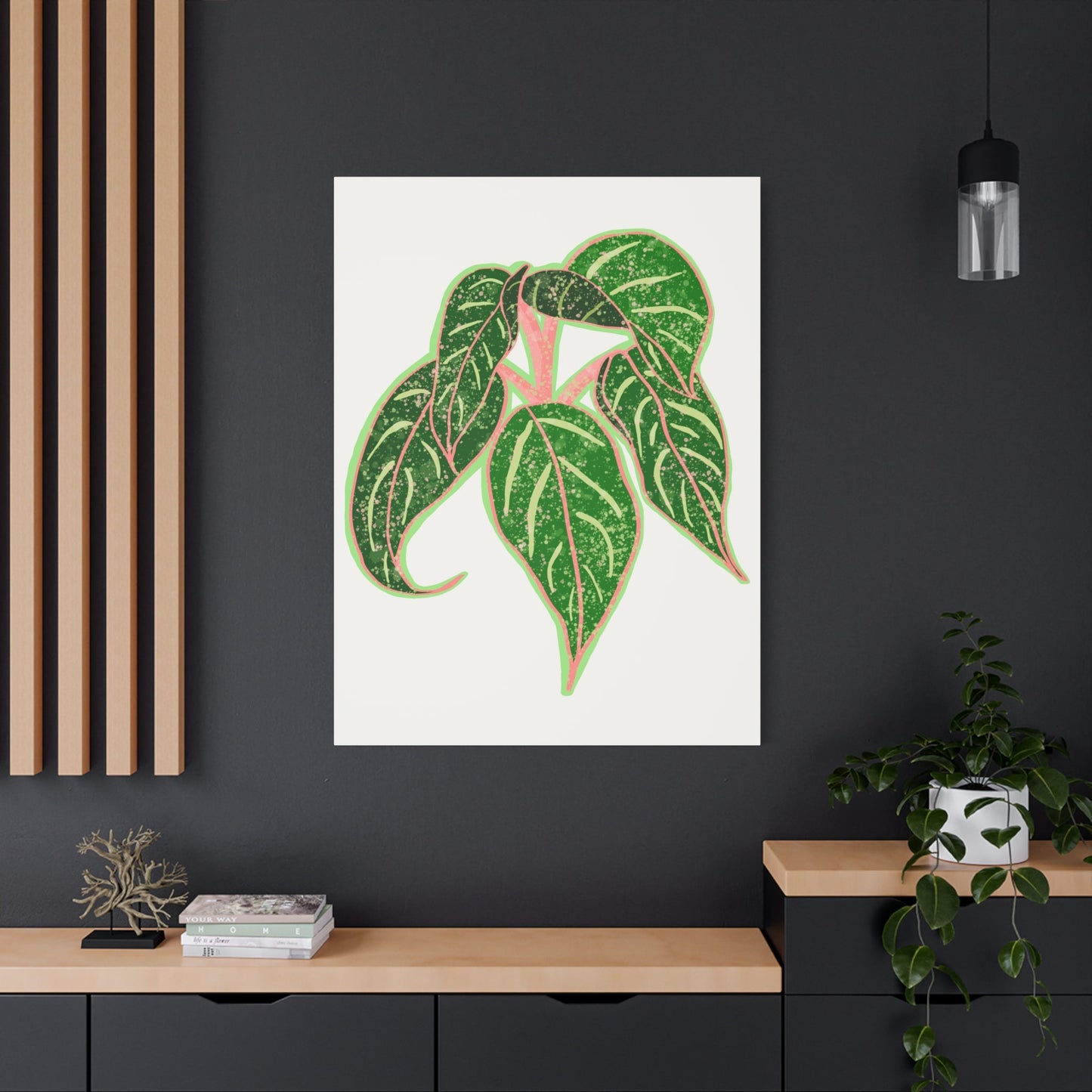 Aglaonema Sparkling Sarah Canvas Print – Botanical Wall Art
