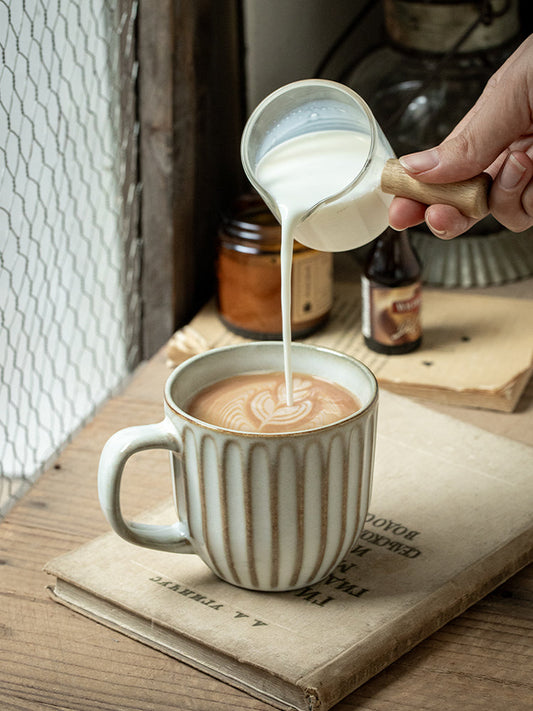 Distressed Embossed Ceramic American Retro Coffee Cup