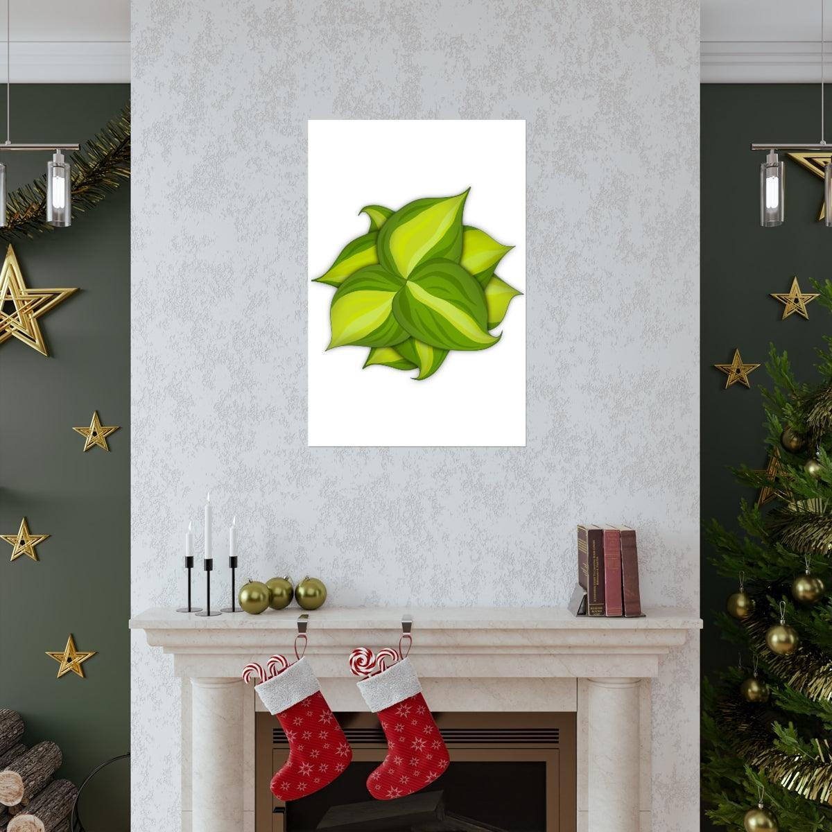 Philodendron Brasil Botanical Print – Unframed Wall Art