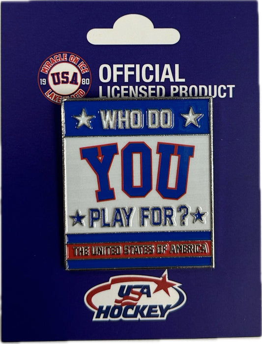 USA Hockey Miracle on Ice 1980 Official Who Do You Play For Collectors Pin
