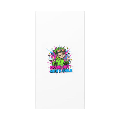Crash Out With a Smile Canvas Print | Neon Skate Graffiti, Meme Meltdown Art