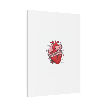Love Yourself First Canvas, Hearts-with-a-Twist, Anti-Valentine Art