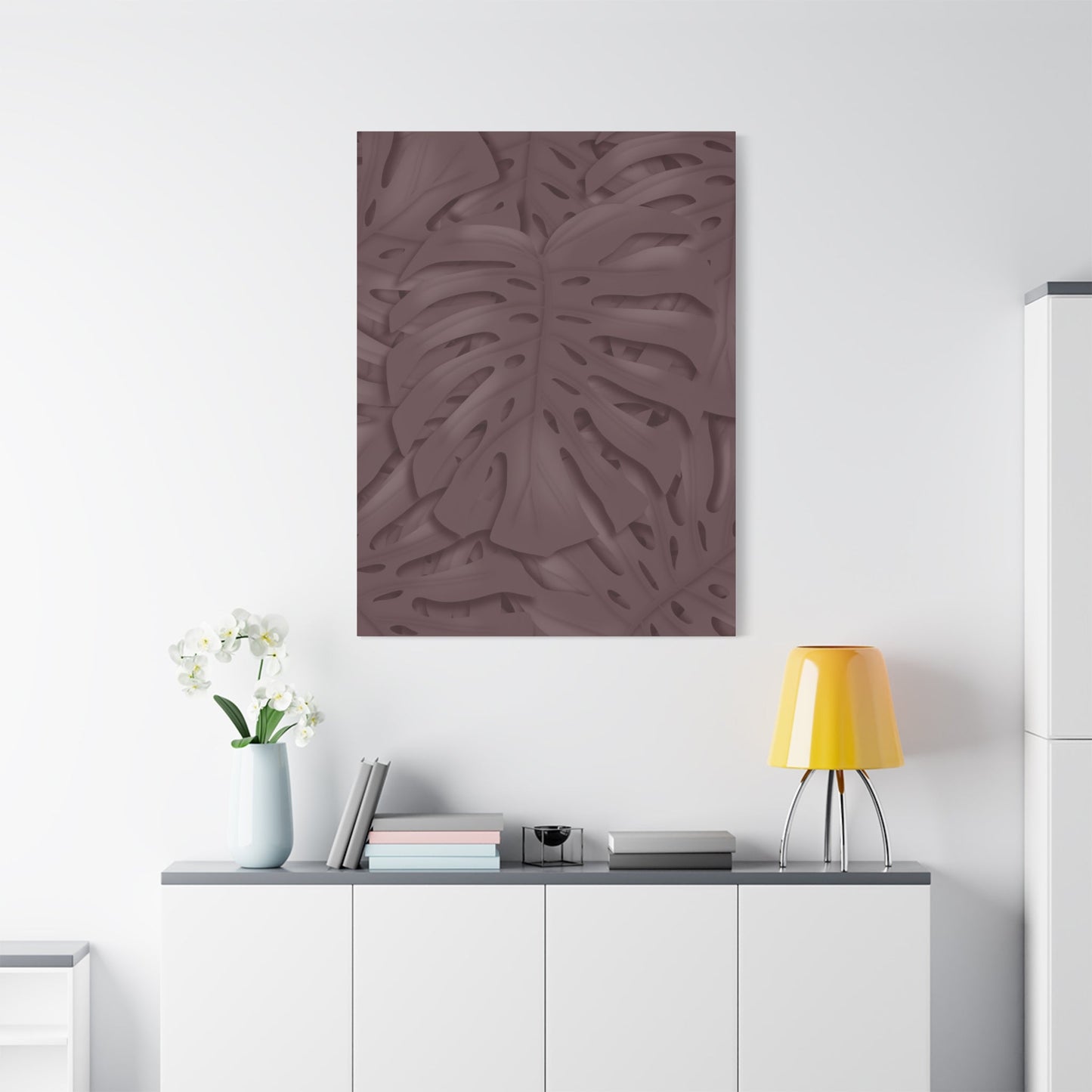 Merlot Monstera Canvas Print – Botanical Wall Art