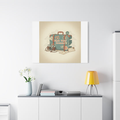 Pack Your Dreams Canvas | Retro Travel Postcard, Wanderlust Passport Stamp Art