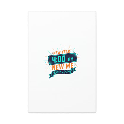 4AM Club New Year Graphic Canvas | Holiday Party Novelty, Festive New Year Decor