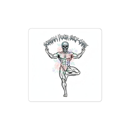 Scream Your Self-Care Kiss-Cut Stickers | heavy metal wellness, gothic wellness quote