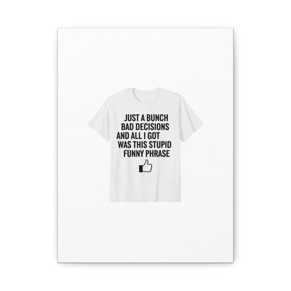 self-deprecating quote Canvas | sarcastic introvert wall art, anxiety humor