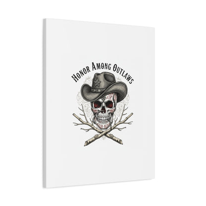 Honor Among Outlaws Canvas | Western Skull Art, Gothic Americana Desert Noir