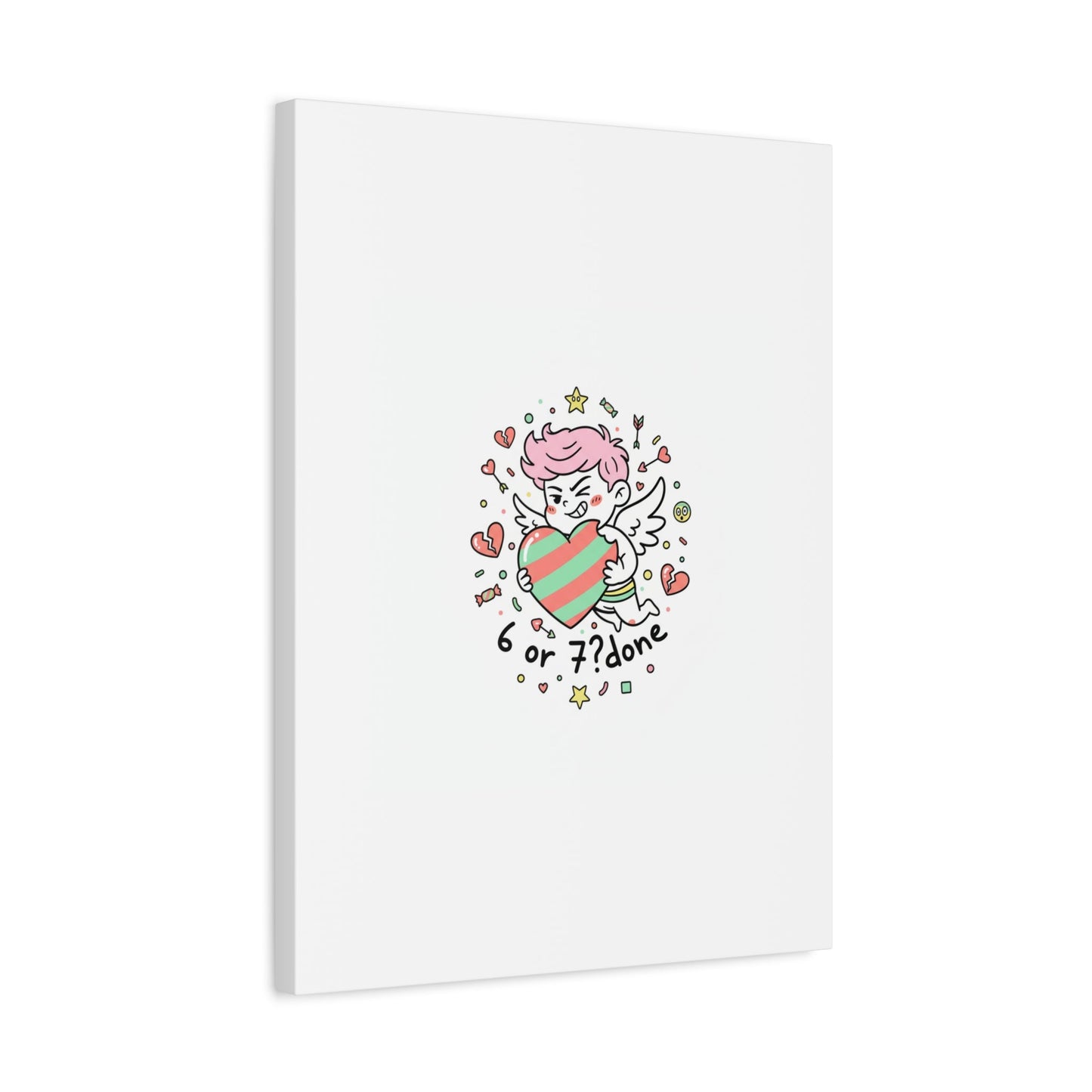 Weird Cupid heart illustration Canvas | Weird Valentine, quirky chaotic love