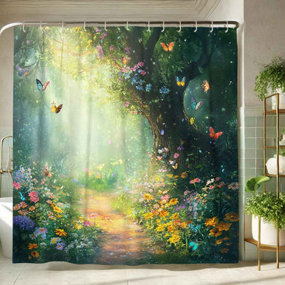 Shower Curtain Digital Printing Bathroom Waterproof Mildew-proof Partition Curtain