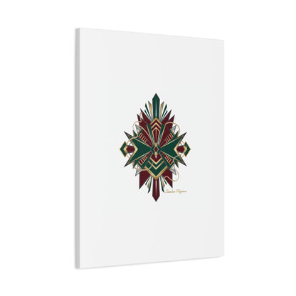Art Deco geometric brass print Canvas | Neo-Deco chrome & gold fan motif