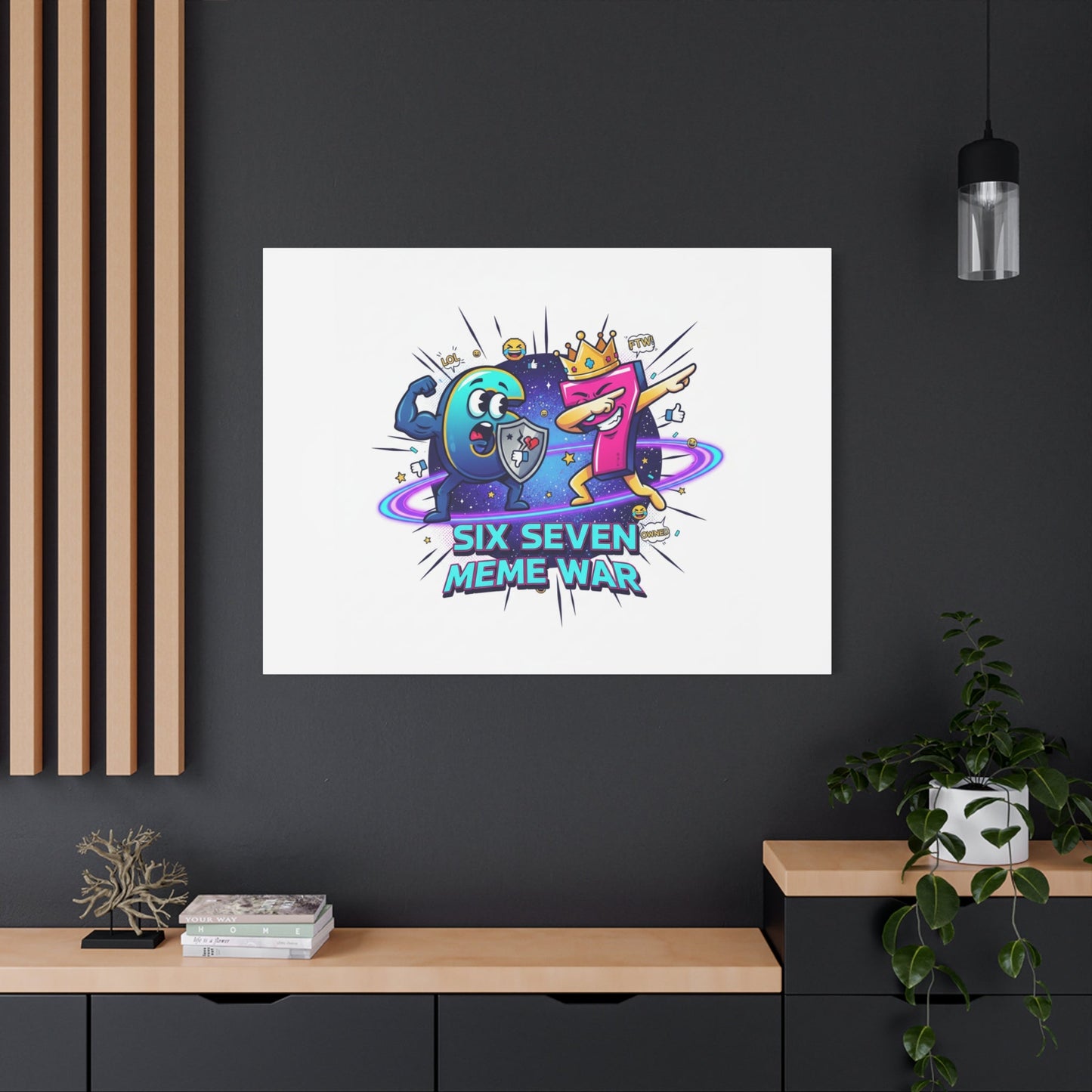 Six Seven Meme War Canvas | Legendary Internet Battle Art, Viral Culture Wall Decor
