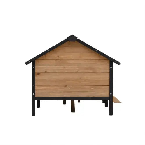 Premium Outdoor Wooden Dog Kennel - Large Cabin Style Pet House with Porch & Weather-Resistant Fir Wood