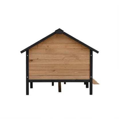 Premium Outdoor Wooden Dog Kennel - Large Cabin Style Pet House with Porch & Weather-Resistant Fir Wood