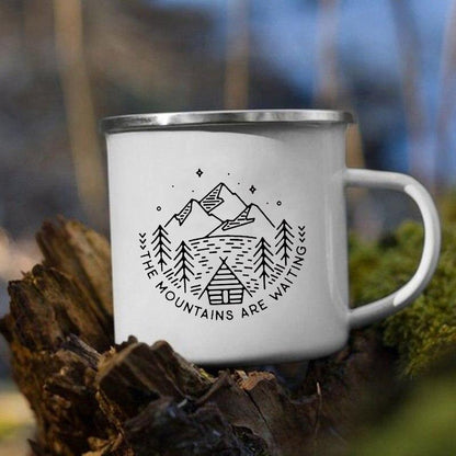 Iron Thickened Creative Pattern Enamel Mug