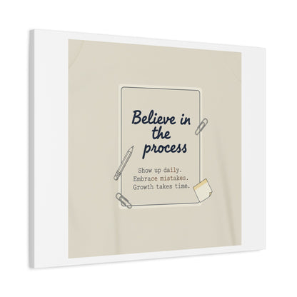 Believe in the Process Canvas | analogue note to self, handwritten reminder décor