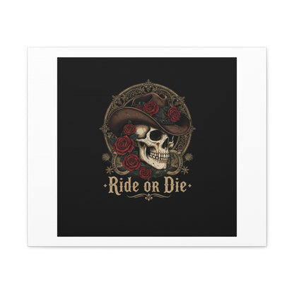 Ride or Die Skull Canvas | Western Skull Art, Gothic Americana
