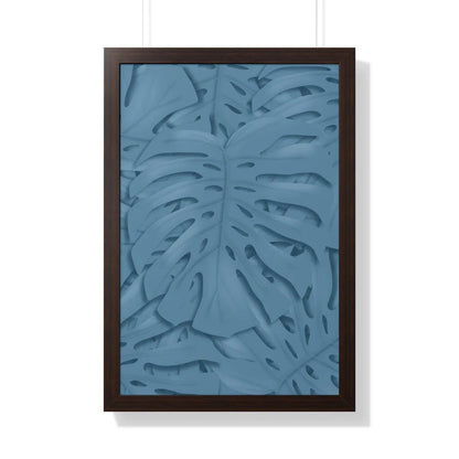 Cerulean Monstera Framed Print – Botanical Wall Art