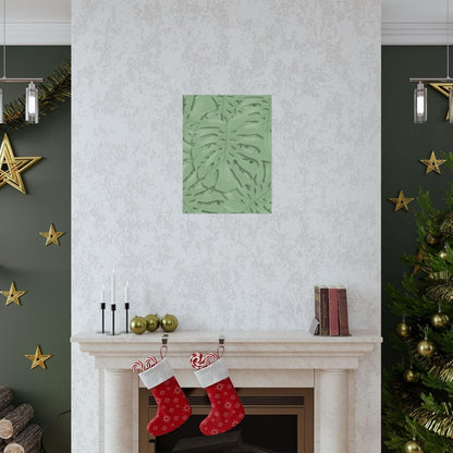 Sage Green Monstera Botanical Print – Unframed Wall Art