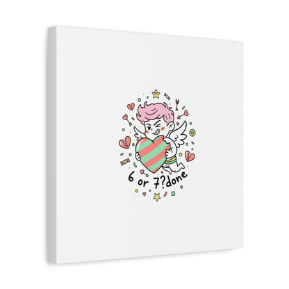 Weird Cupid heart illustration Canvas | Weird Valentine, quirky chaotic love