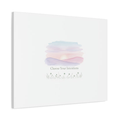 Choose Your Intentions Canvas, soft wellness poster, pastel gradient mindfulness art