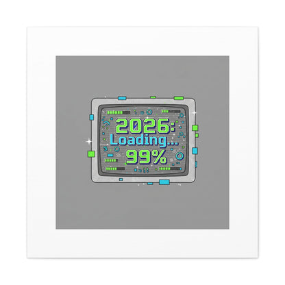 2026 Loading 99% Canvas | NYE countdown, retro system interface