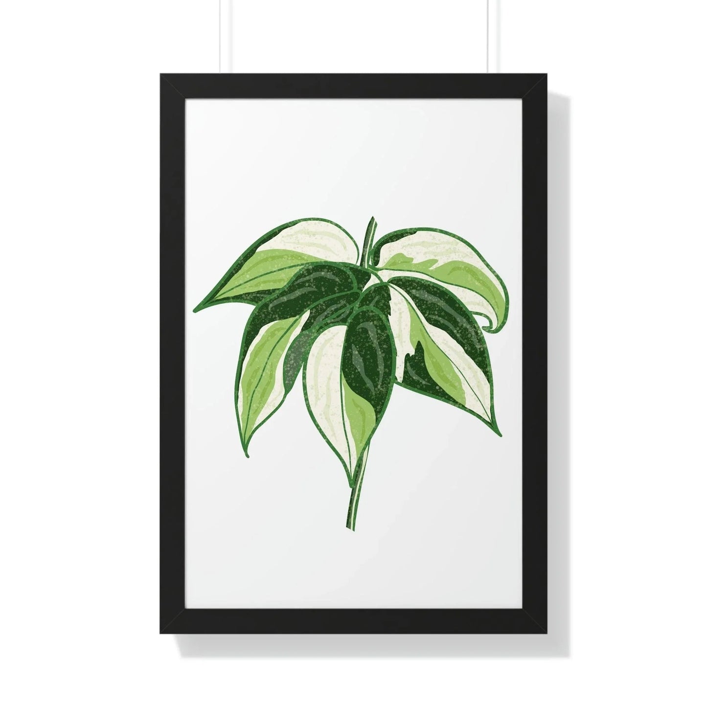 Philodendron Cream Splash Framed Print – Botanical Wall Art