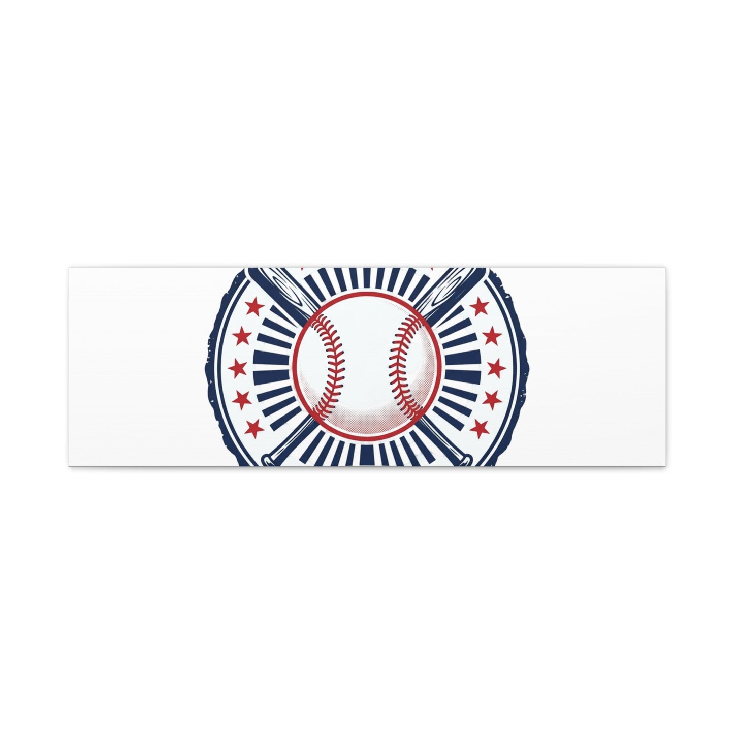 United by Baseball Canvas | Patriotic Baseball Graphic, Red White Blue Wall Art