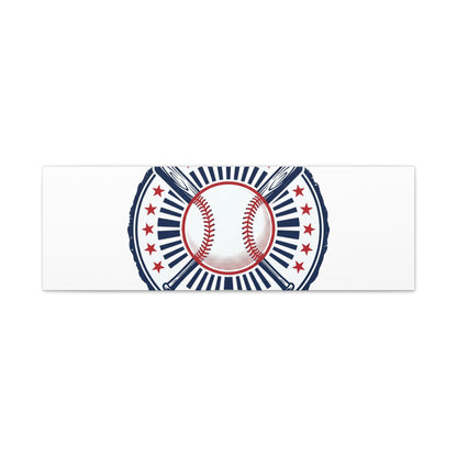 United by Baseball Canvas | Patriotic Baseball Graphic, Red White Blue Wall Art
