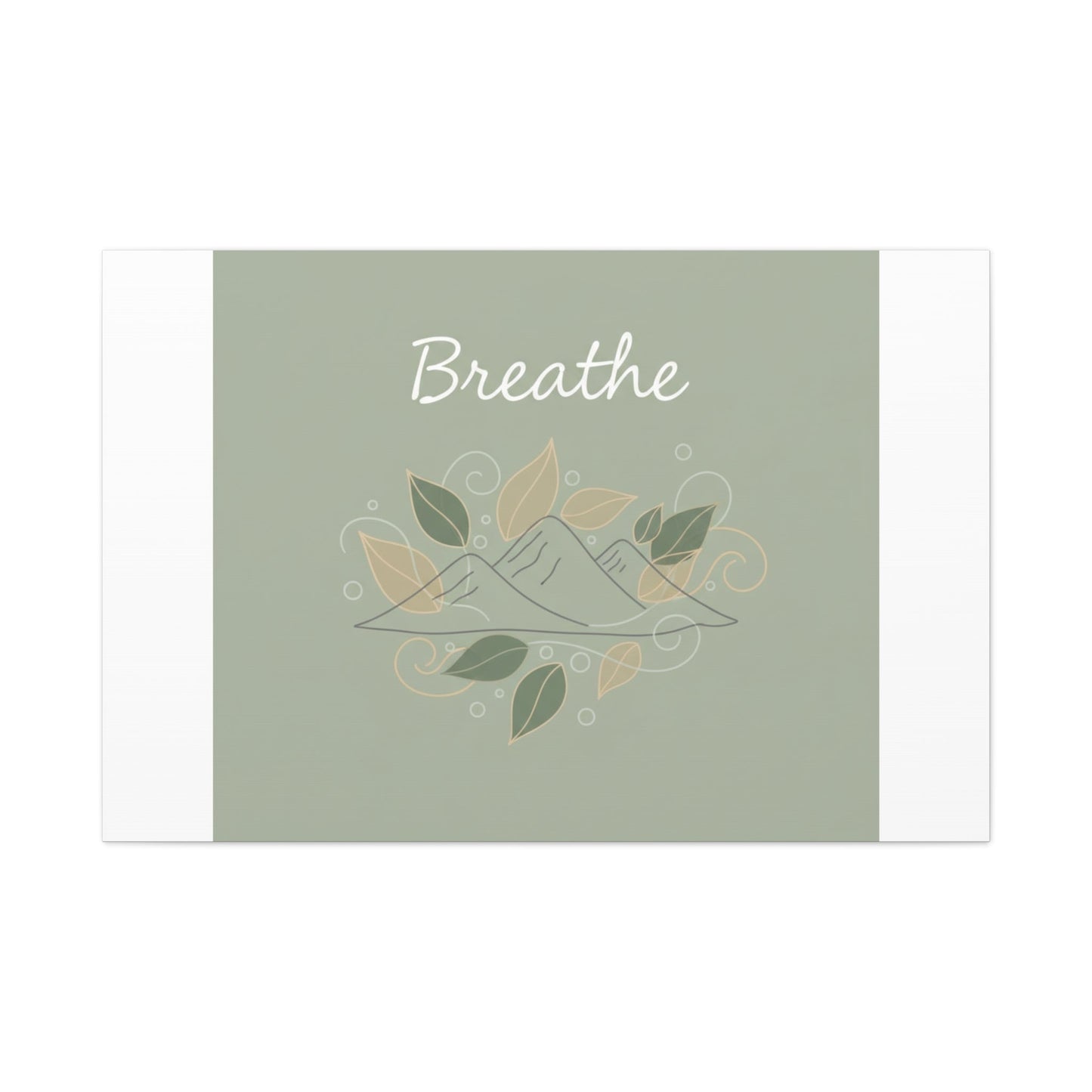 Breathe Mountain Line Canvas | Nature Symbols, Minimal Forest Wall Art