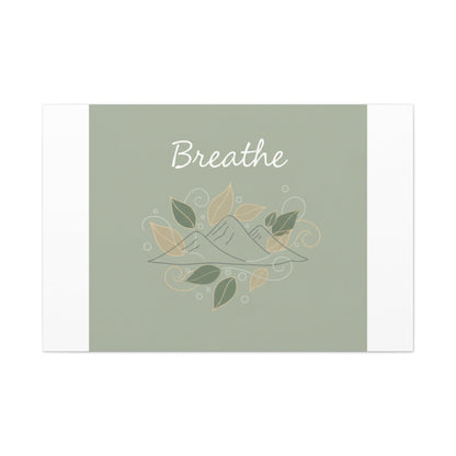 Breathe Mountain Line Canvas | Nature Symbols, Minimal Forest Wall Art