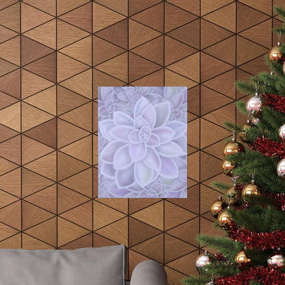 Graptopetalum Murasaki Succulent Pattern Botanical Print – Unframed Wall Art