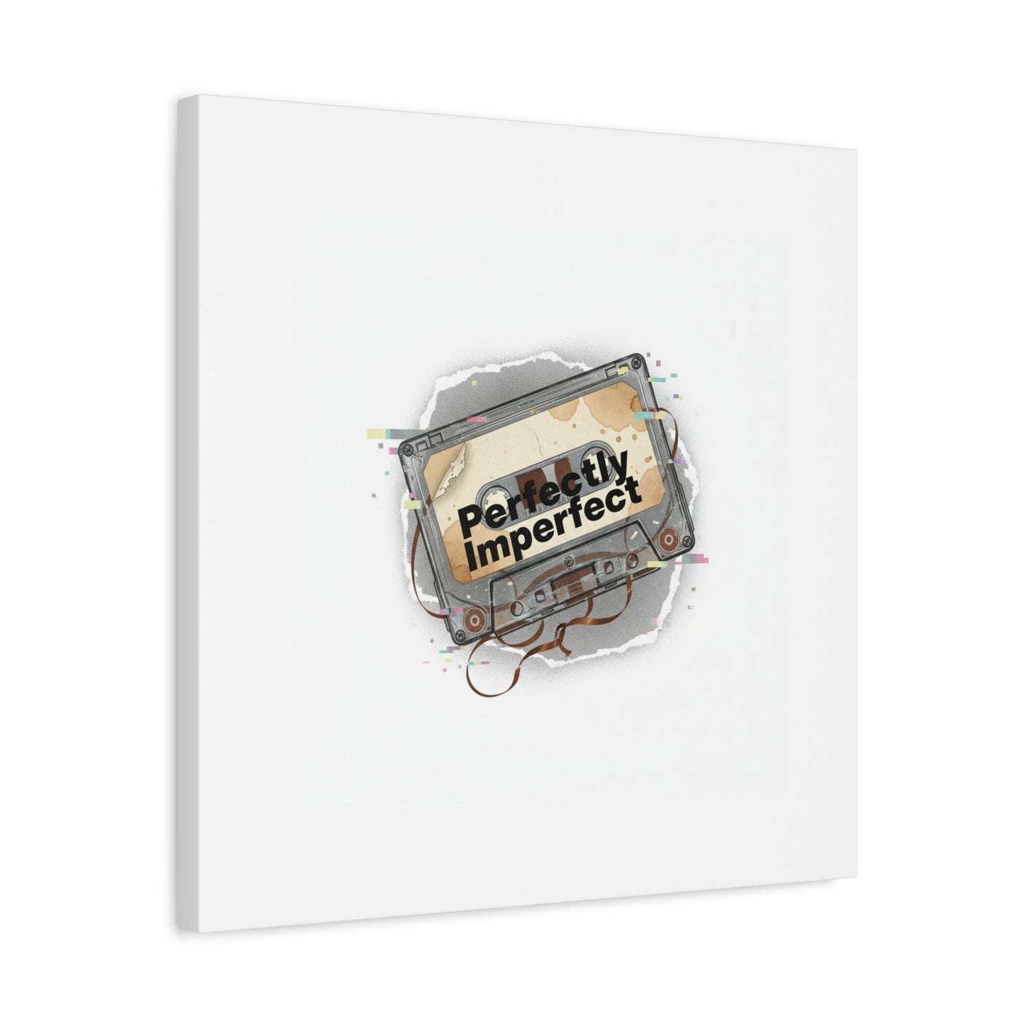 Perfectly Imperfect Cassette, Canvas Print | Analog Error, glitch art static