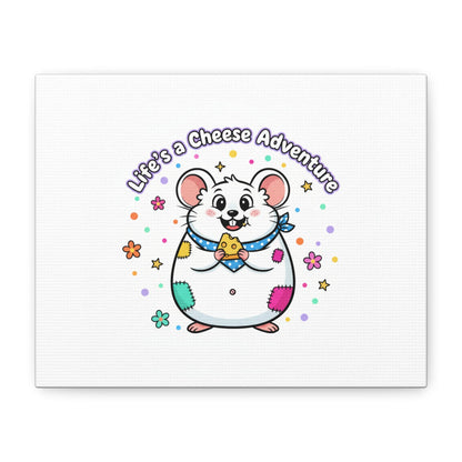 Life's a Cheese Adventure Canvas | Rodent-Core rat art print