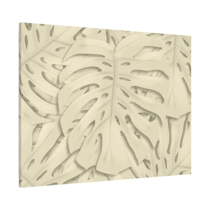 Beige Monstera Canvas Print – Botanical Wall Art