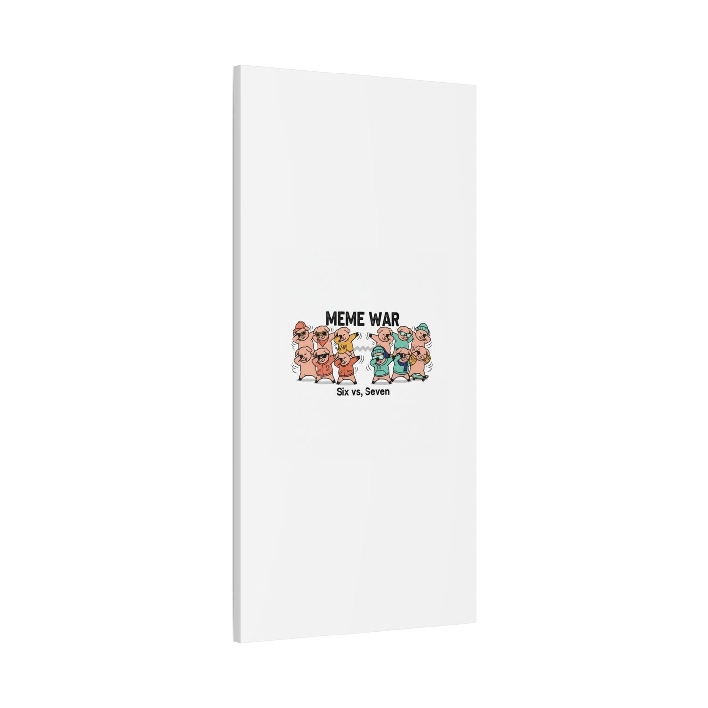 Meme War: Six vs. Seven Canvas Wall Art