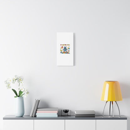 Retro Toy Robot Canvas | Throwback Kid, Primary Color Nostalgia
