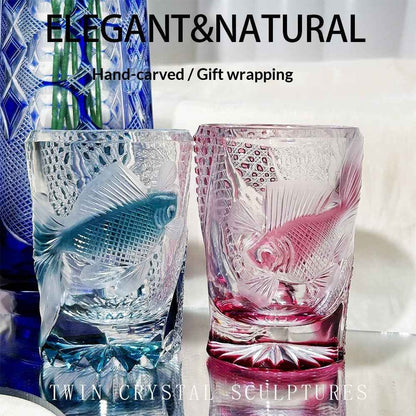Exquisitely Hand Carved Glass Water Hyacinth