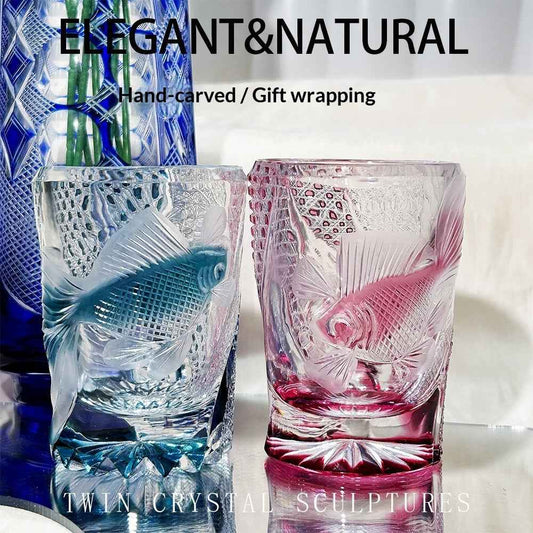 Exquisitely Hand Carved Glass Water Hyacinth
