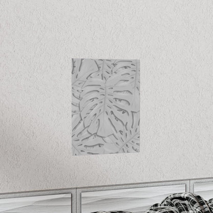 Soft Grey Monstera Botanical Print – Unframed Wall Art