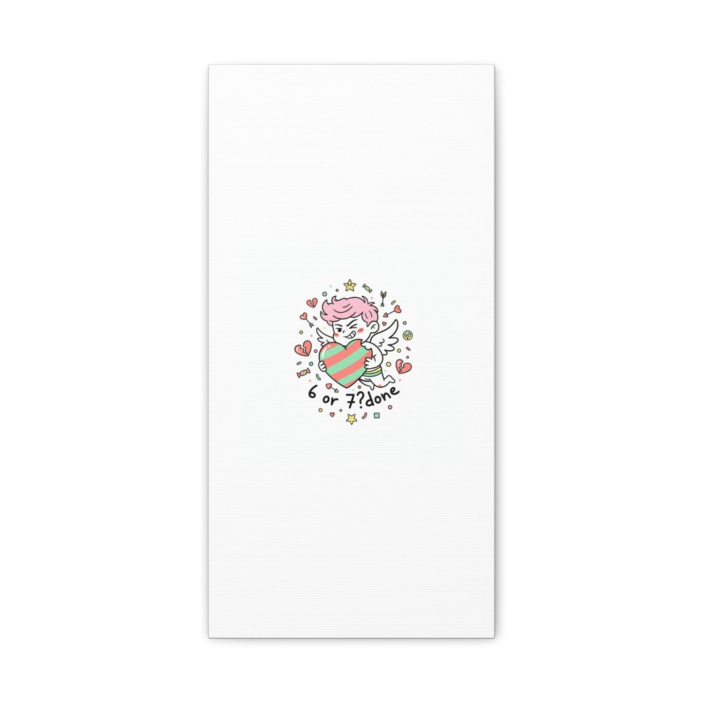 Weird Cupid heart illustration Canvas | Weird Valentine, quirky chaotic love