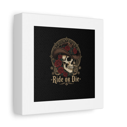 Ride or Die Skull Canvas | Western Skull Art, Gothic Americana