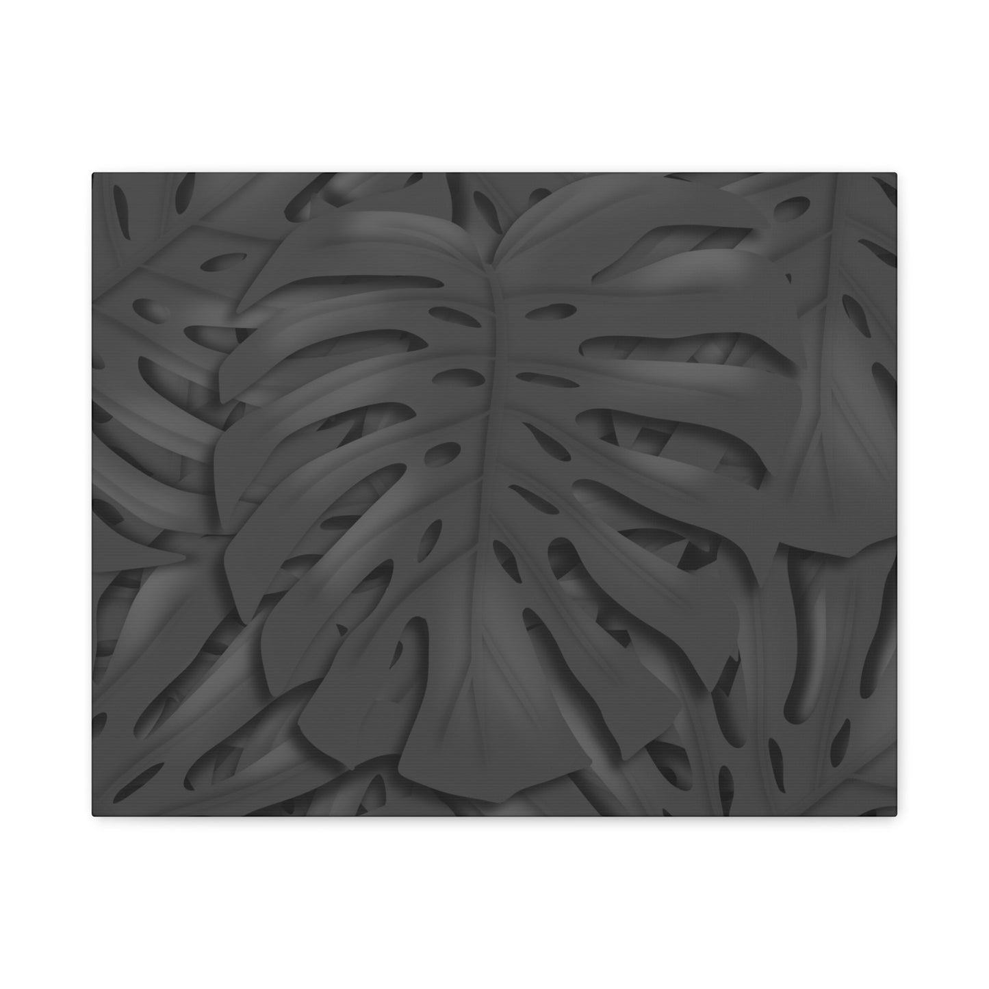 Charcoal Monstera Canvas Print – Botanical Wall Art