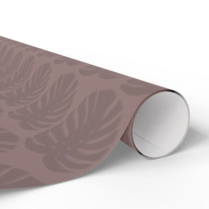 Monstera Leaf Mauve Wrapping Paper – Botanical Gift Wrap Roll
