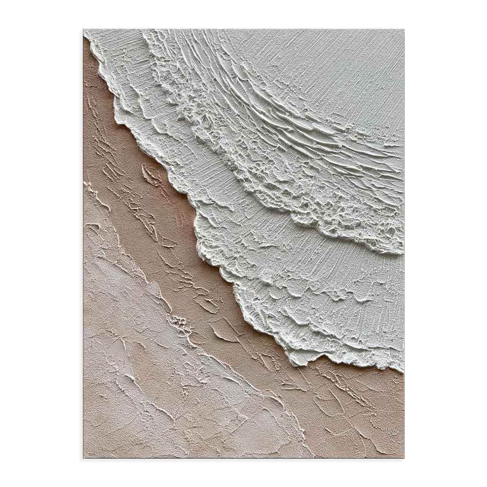 Modern Ocean Waves Abstract Hand-Painted Texture Oil Painting On Canvas Sea Wave Landscape Wabi-Sabi Style Wall Arts Decor Picture No Framed