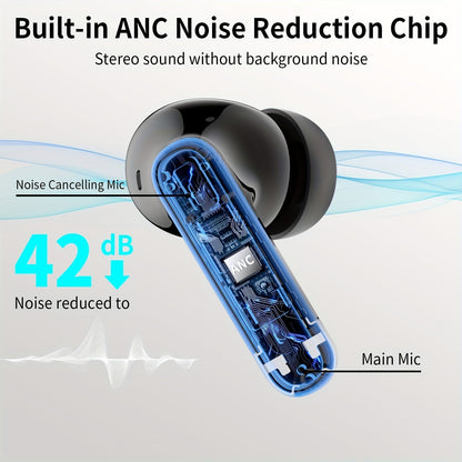 Bluetooth Earphones, Bluetooth Earbuds, In Ear Earphones, Wireless Earphones, with LED Power Display Charging Case, Bluetooth 5.4 Earphones, True Wireless Bluetooth Earphones, Playback Time Of 40 Hours, Wireless Noise Cancell