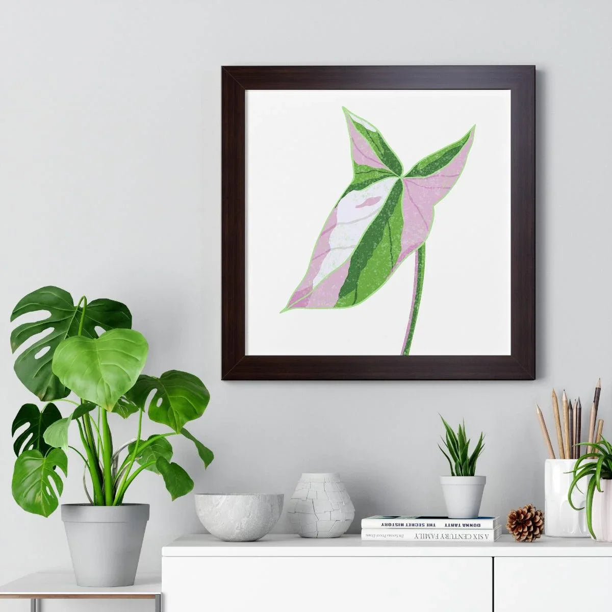 Syngonium Tricolor Framed Print – Botanical Wall Art