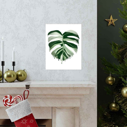 Melting Monstera Albo Botanical Print – Unframed Wall Art