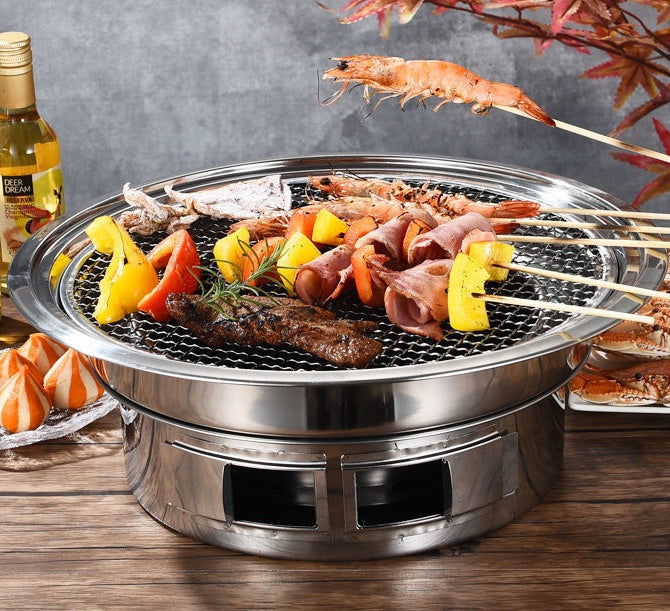 Korean Stainless Steel Charcoal Barbecue Grill For Consumer And Commercial Use